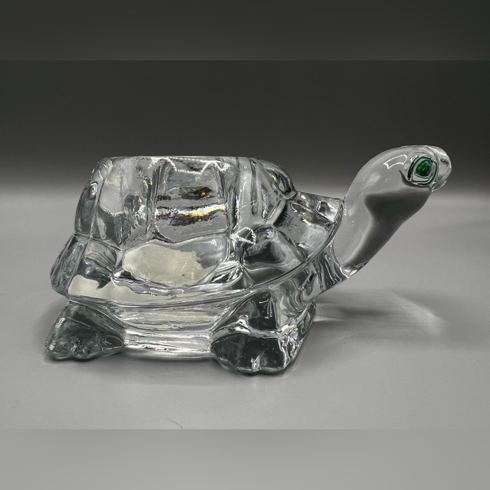 Indiana Glass Clear Glass Turtle Tortoise Tealight Votive Candle Holder decor